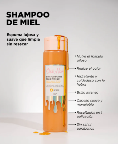 Shampoo Miel CLICK HAIR | Miel Brillo Intenso