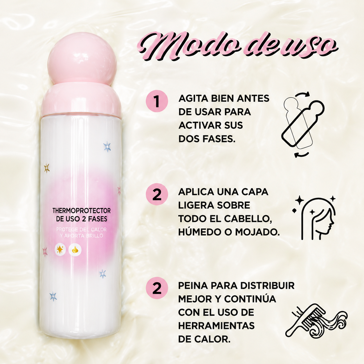 Termoprotector Bifásico Leche y Miel | CLICK HAIR